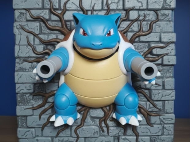 blastoise pokemon relief sculpture different sizes