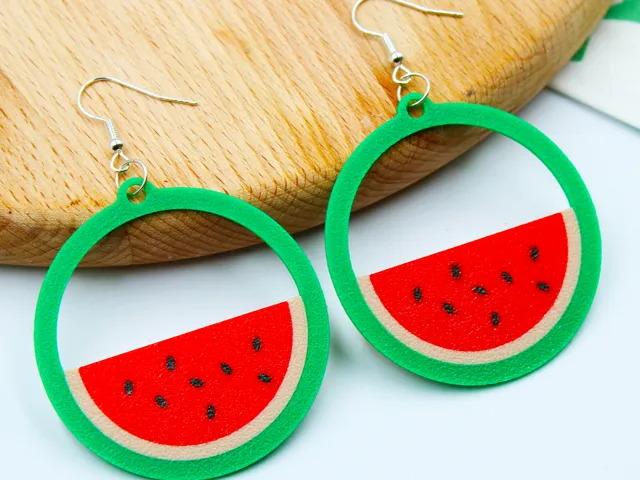 Watermelon Earrings 3D File – Summer Fruit Jewelry