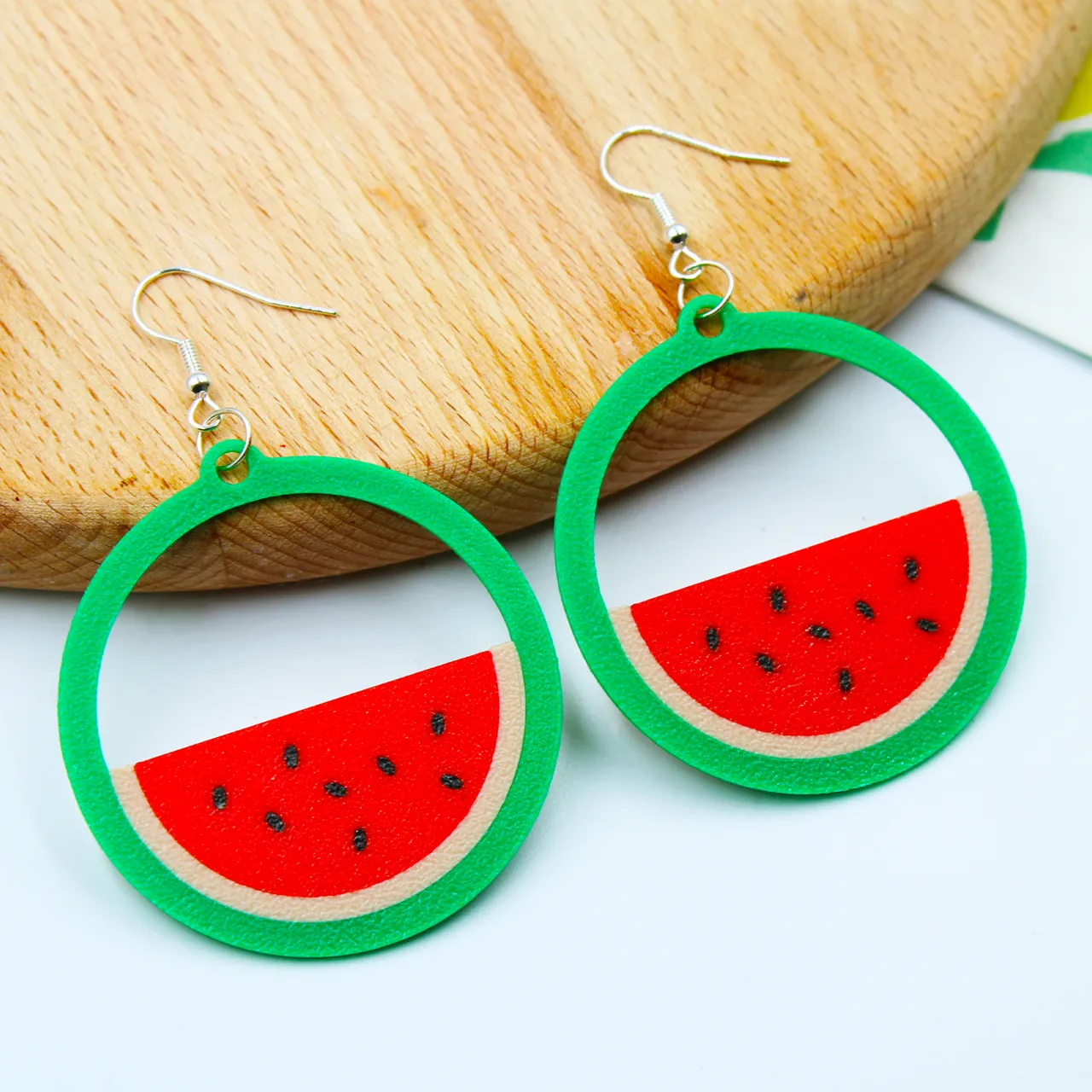Watermelon Earrings 3D File – Summer Fruit Jewelry view 2