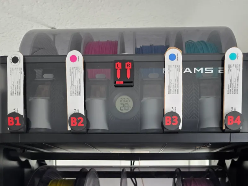 Filament Label Holder Clip and Slot Label for AMS