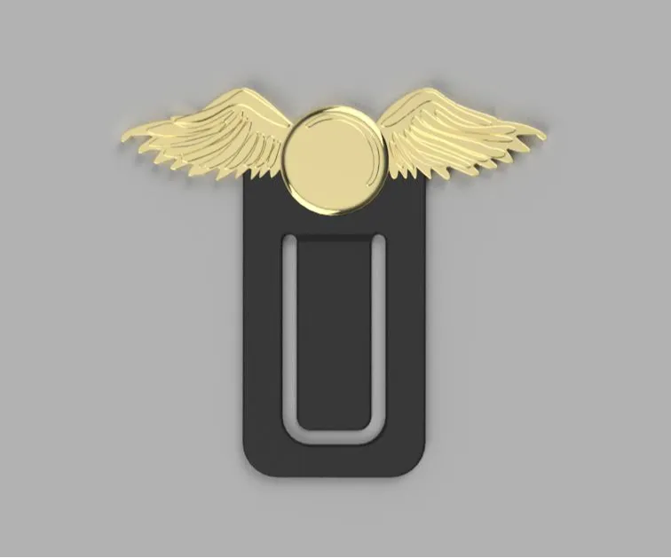 3D Printable Golden Snitch Bookmark