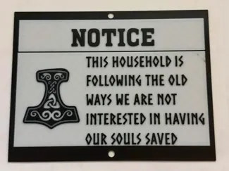 Norse Pagan: No religious cold calling sign