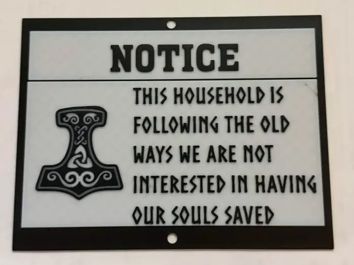 Norse Pagan: No religious cold calling sign