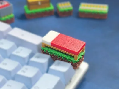 MC Grass Block Bed Keycap