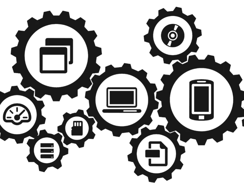 IT Tech Support Gears Wall Art