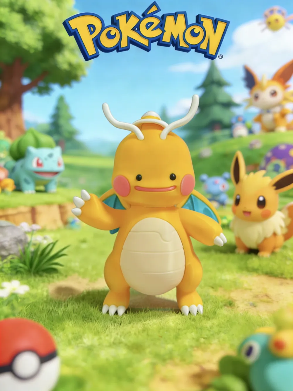Pokemon pokopia Ditto Dragonite NS2 game four-color split parts - Free ...