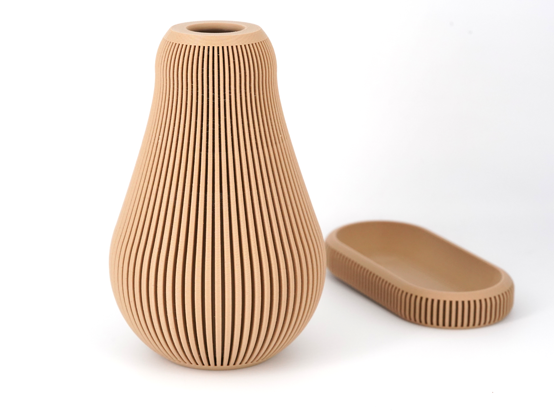Geopandi Ribbed Vase – Scandinavian Japandi