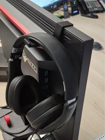Headset holder for EIZO monitor