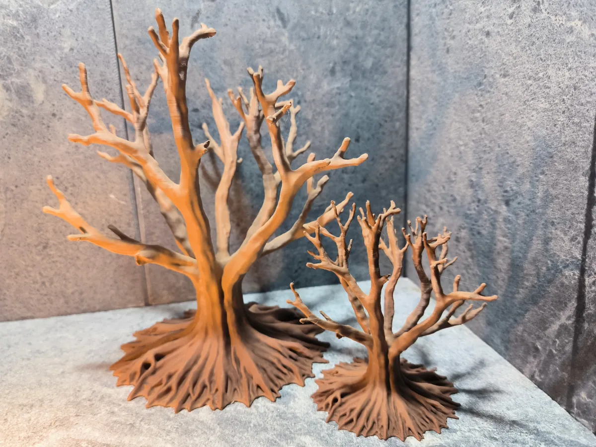 Old multi-stem tree with large root plate - Free 3D Print Model ...