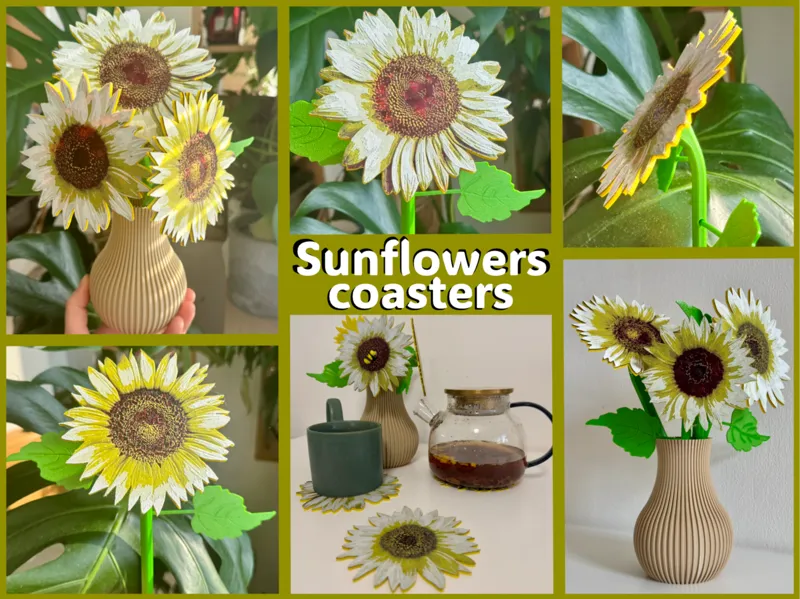 Magnetic Sunflower Coasters - Functional!