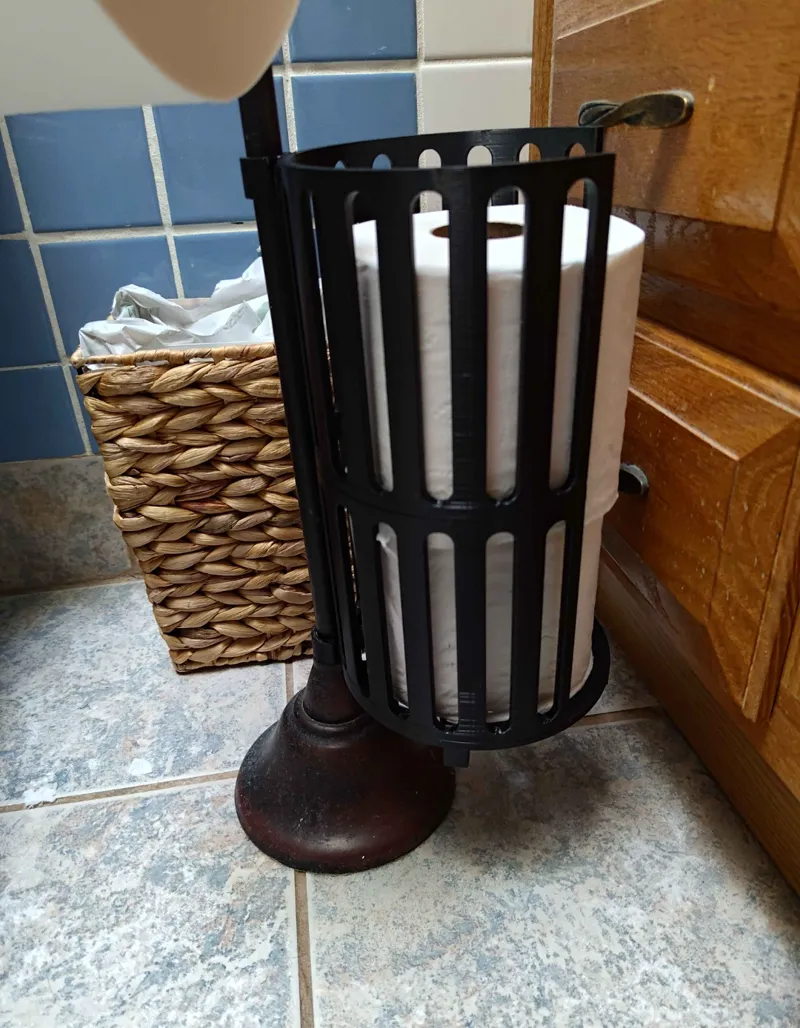 Attached Toilet Paper Holder for Rod