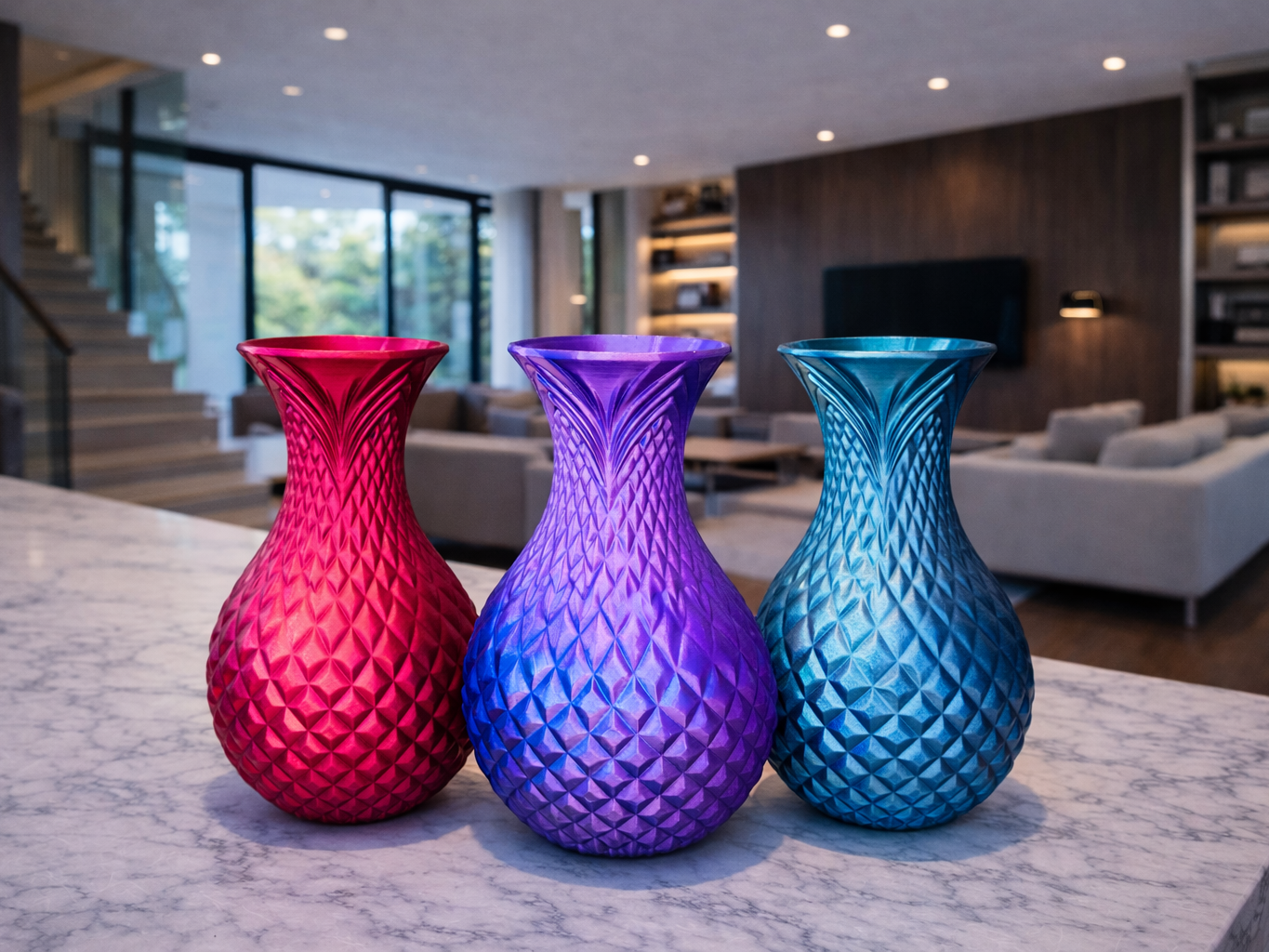 Elegant Diamond Pattern Vase 