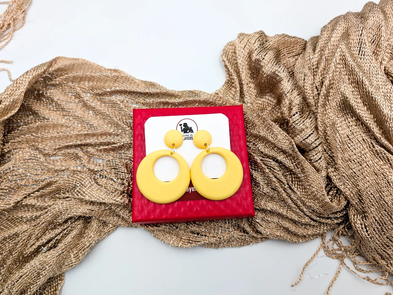60s Style Retro Hoop earrings | Mod earrings view 2