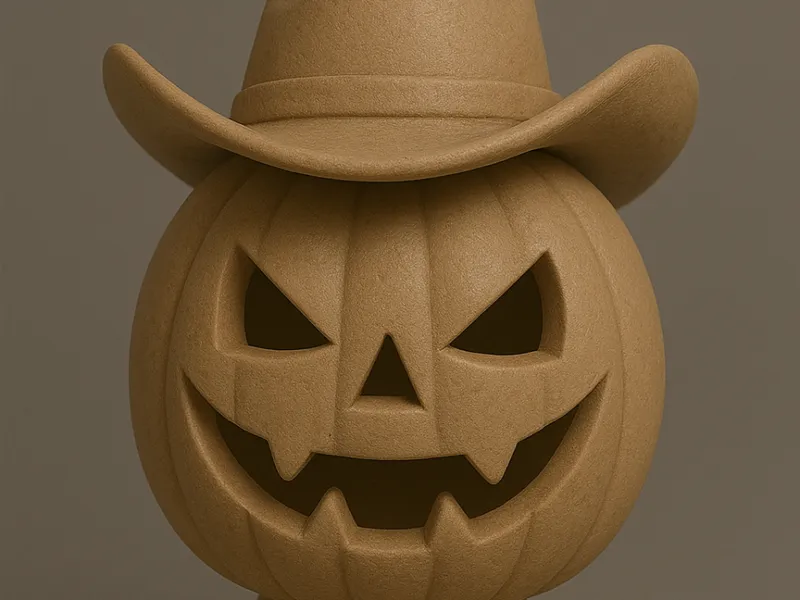 Halloween Pumpkin Cowboy