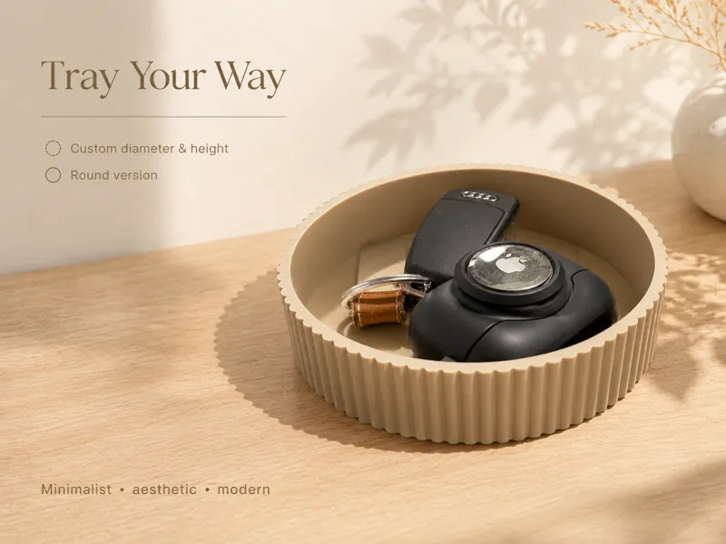Tray Your Way Collection - Round Parametric Tray