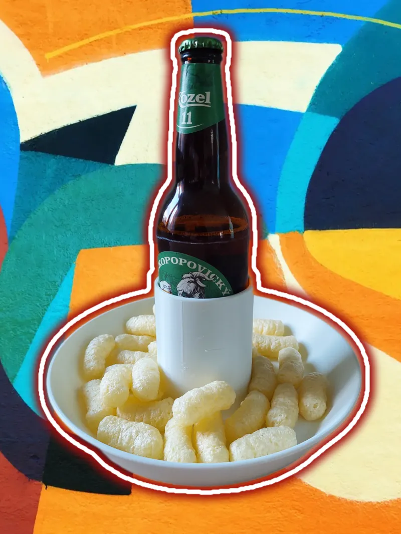 Beer and snack holder