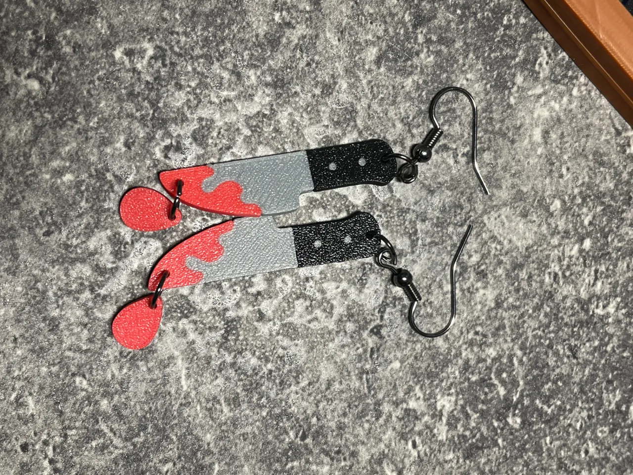 Knife drip earrings, Stud or Dangle view 4