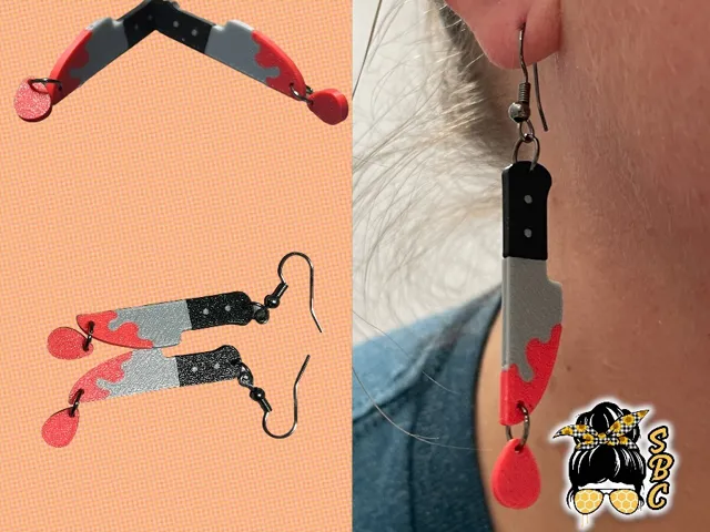 Knife drip earrings, Stud or Dangle
