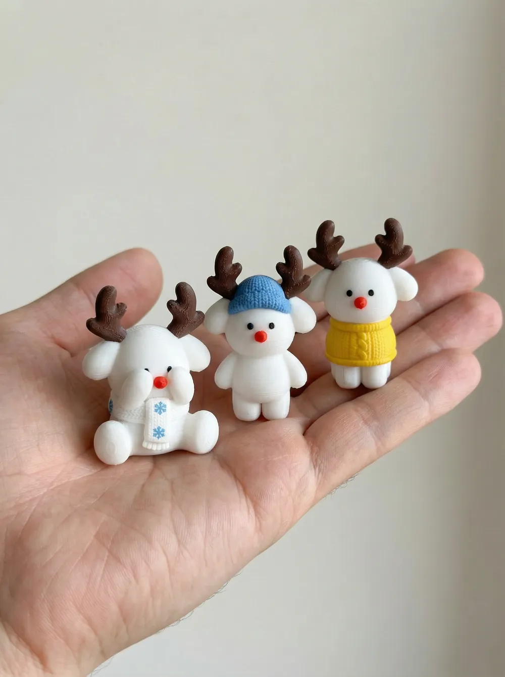 cute mini reindeer set 2 – christmas figurines - Free 3D Print Model ...