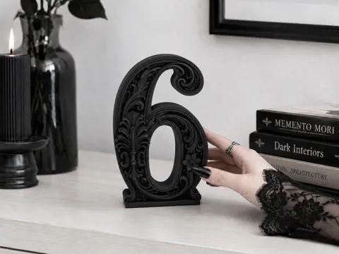 Estante o repisa: Goth Baroque Number 6 gothic Decor — referencia de MakerWorld