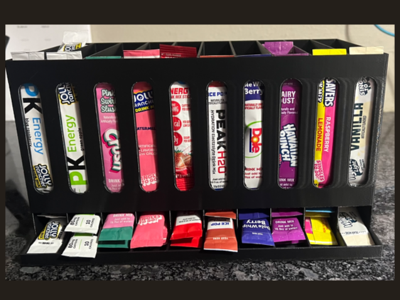 10-Slot Gravity-Fed Drink Mix Dispenser