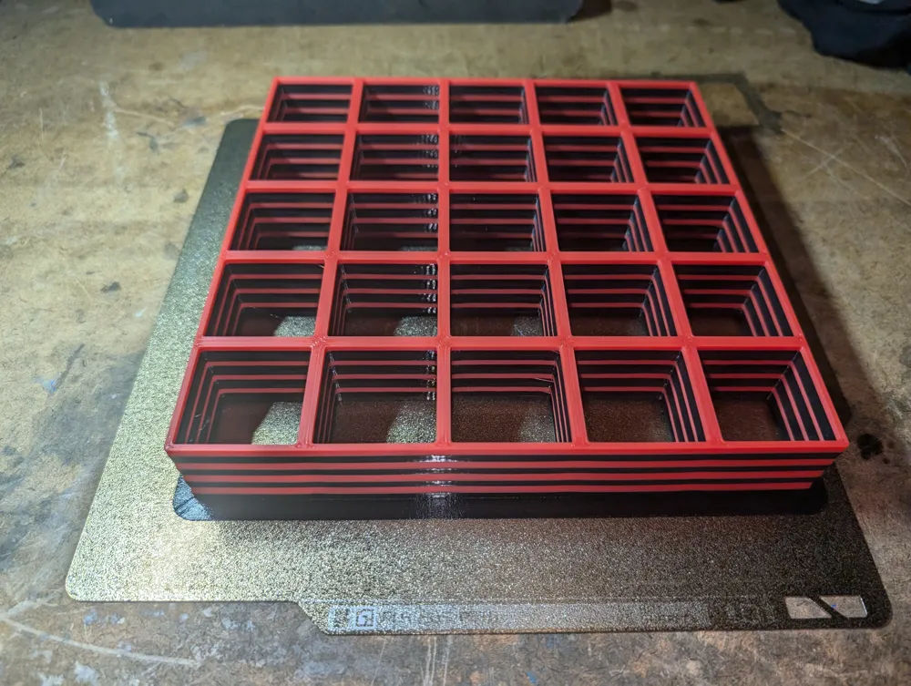 Gridfinity 5x5 Superlight Base Stacked 8 Levels - Free 3D Print Model ...