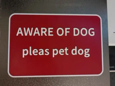 Aware of dog sign