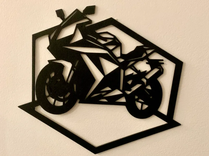 Décoration moto géométrique