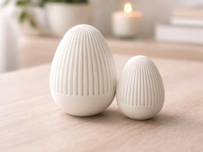 Moderne gerippte Oster-Eier
