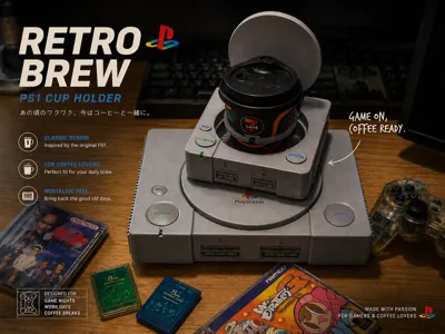 Retro PS1 PlayStation Cup Holder