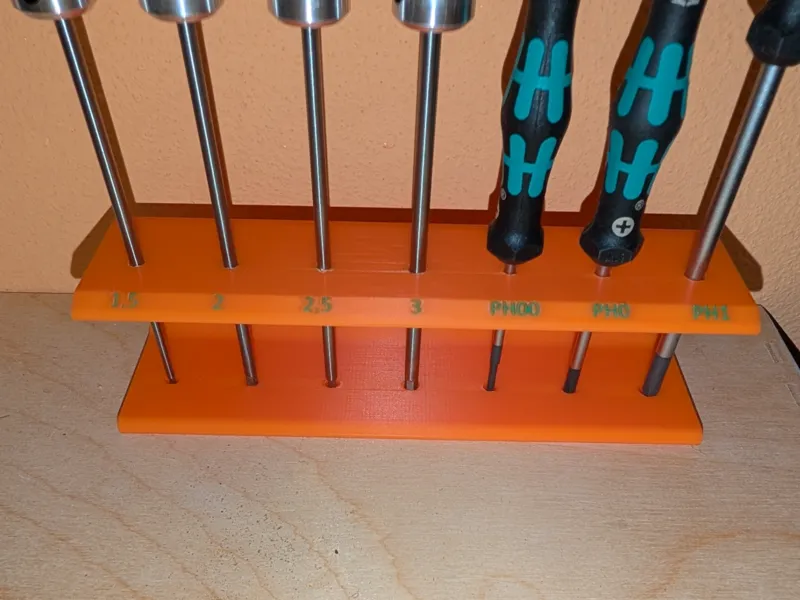 Screwdriver holder (HEX 1,5&2&2,5&3&PH00&PH0&PH1)