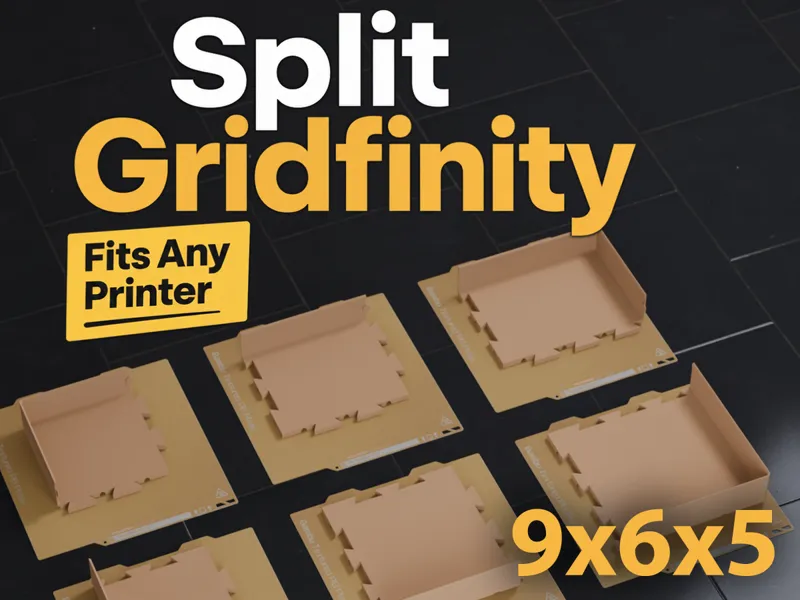 Gridfinity 9x6 Bin (5U) Dovetail Split Fit A1 Mini