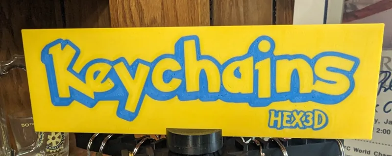 Keychain sign and cap