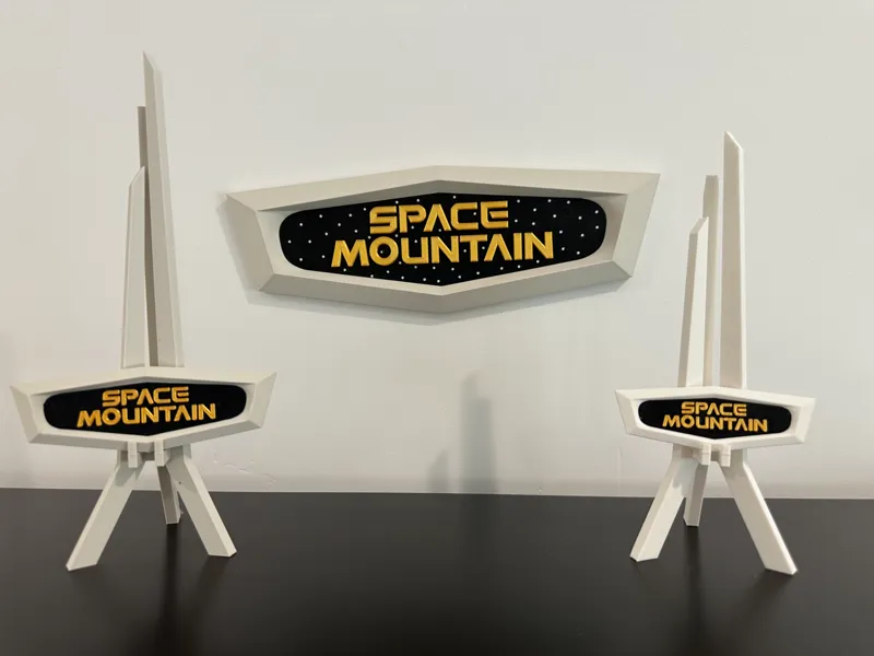 Space Mountain | Wall Sign & Stand | Disneyland
