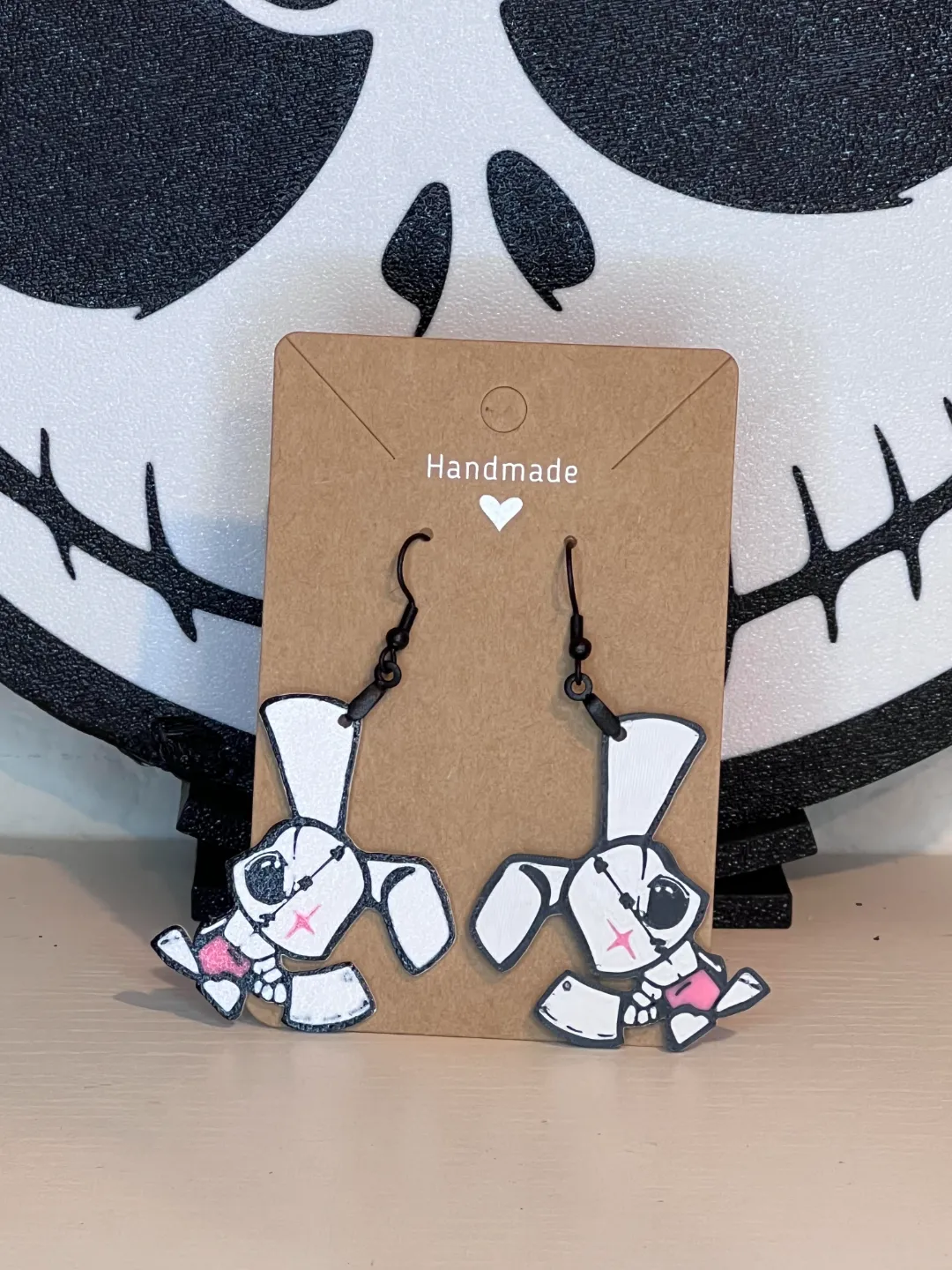 Evil Bunny Earrings and Keychain view 2