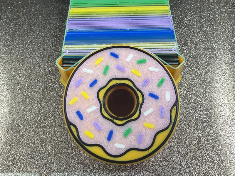 Pink Frosted Donut Stanley Straw Topper