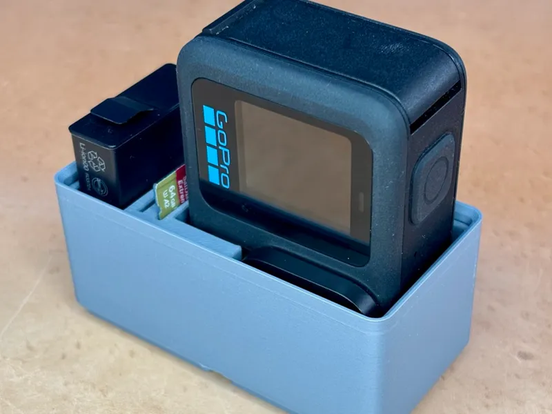 Gridfinity - GoPro 13 Holder w/ Battery & MicroSD