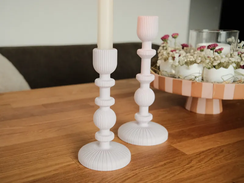 moderner skulpturaler Kerzenhalter 16cm 50g