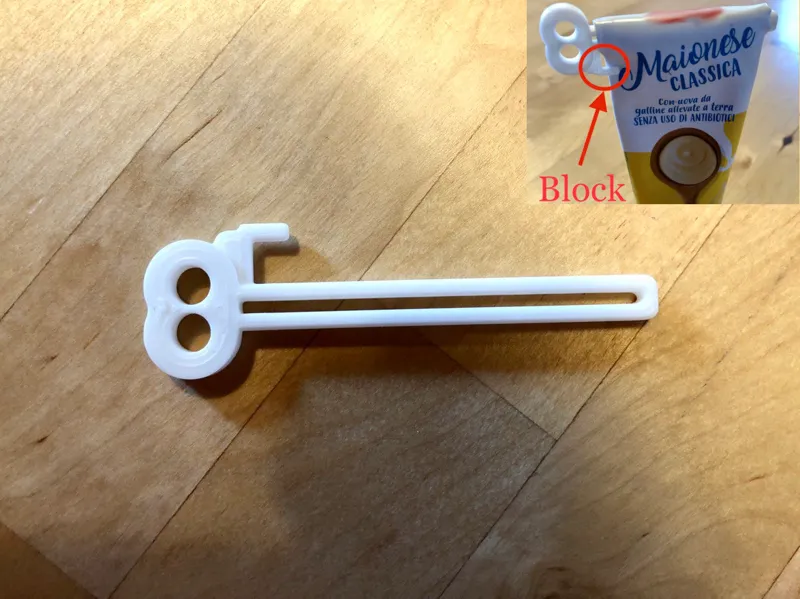 Tube squeeze screw/key PLUS (anti-unrolling) - Vite stringi-tubetto PLUS (anti-srotolamento)