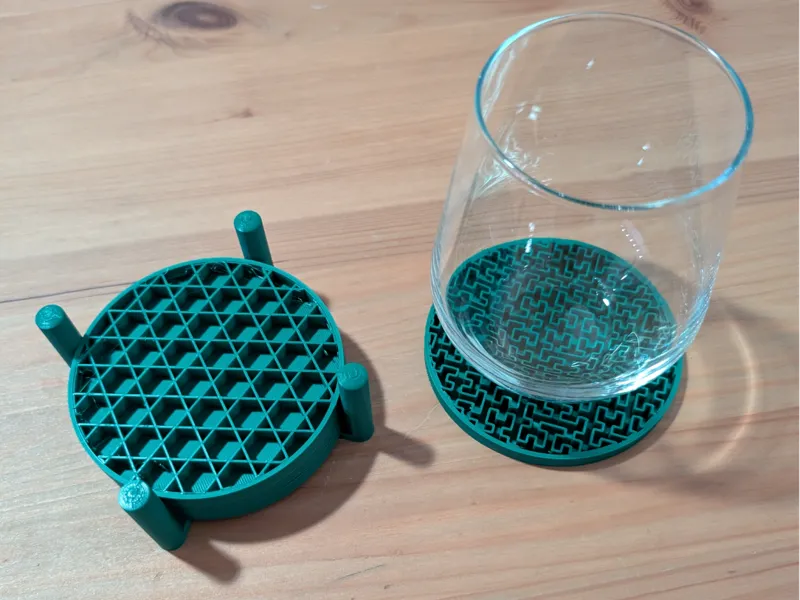 Glass Coaster, Drink Coaster including Holder