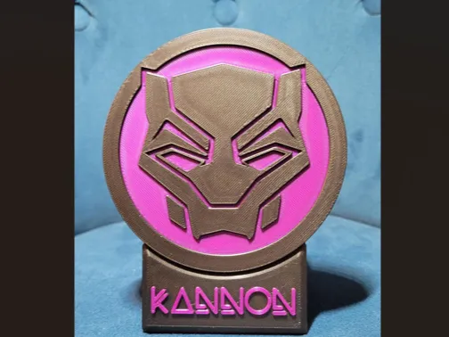 Personalized Black Panther Emblem Desk Decor