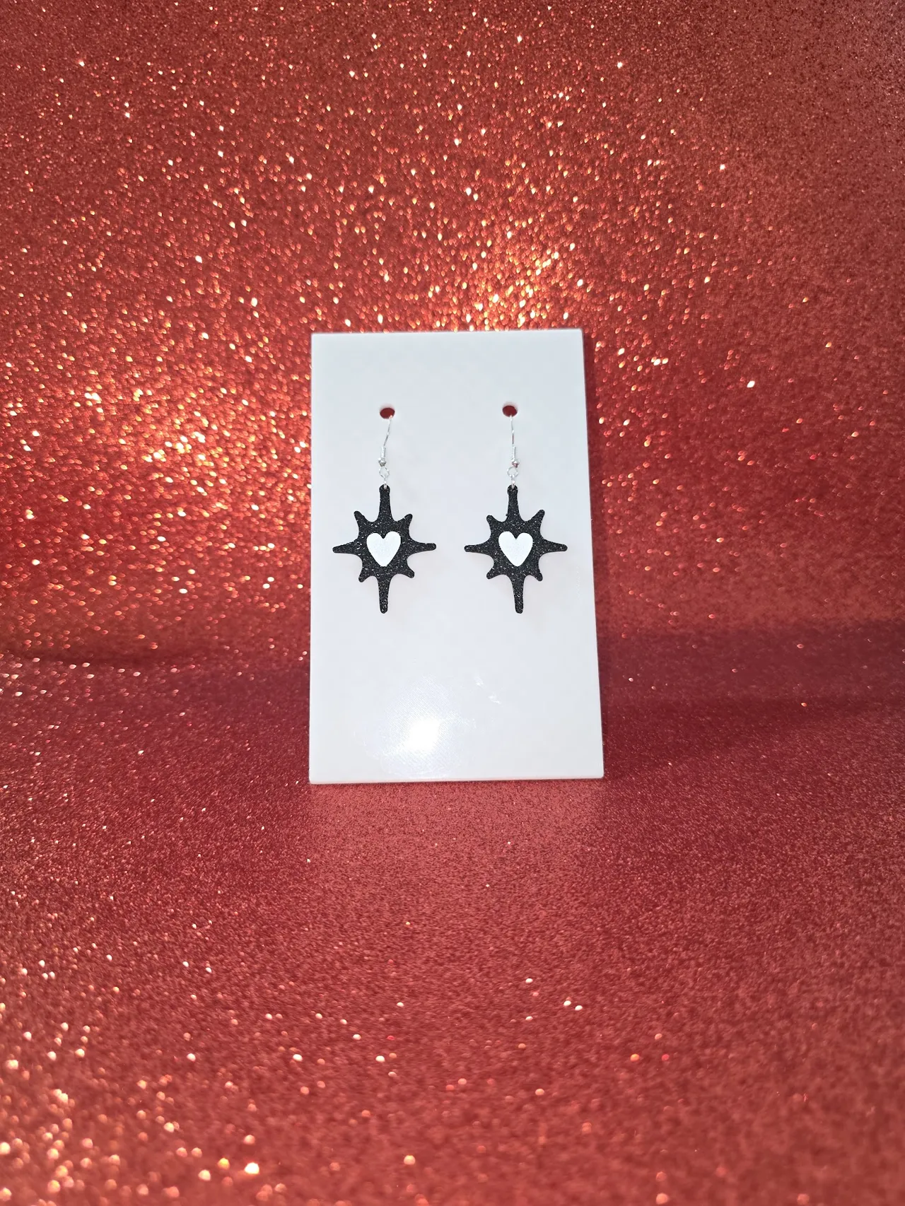 Sparkle heart earrings view 2
