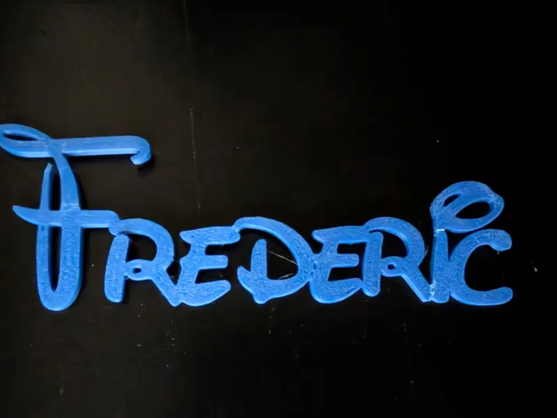 Written with the name Frederic - disney font