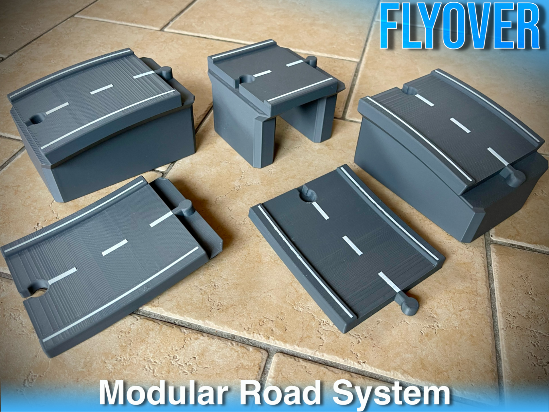 Expandable Flyover Bridge for Toy Roads  1:64/1:87