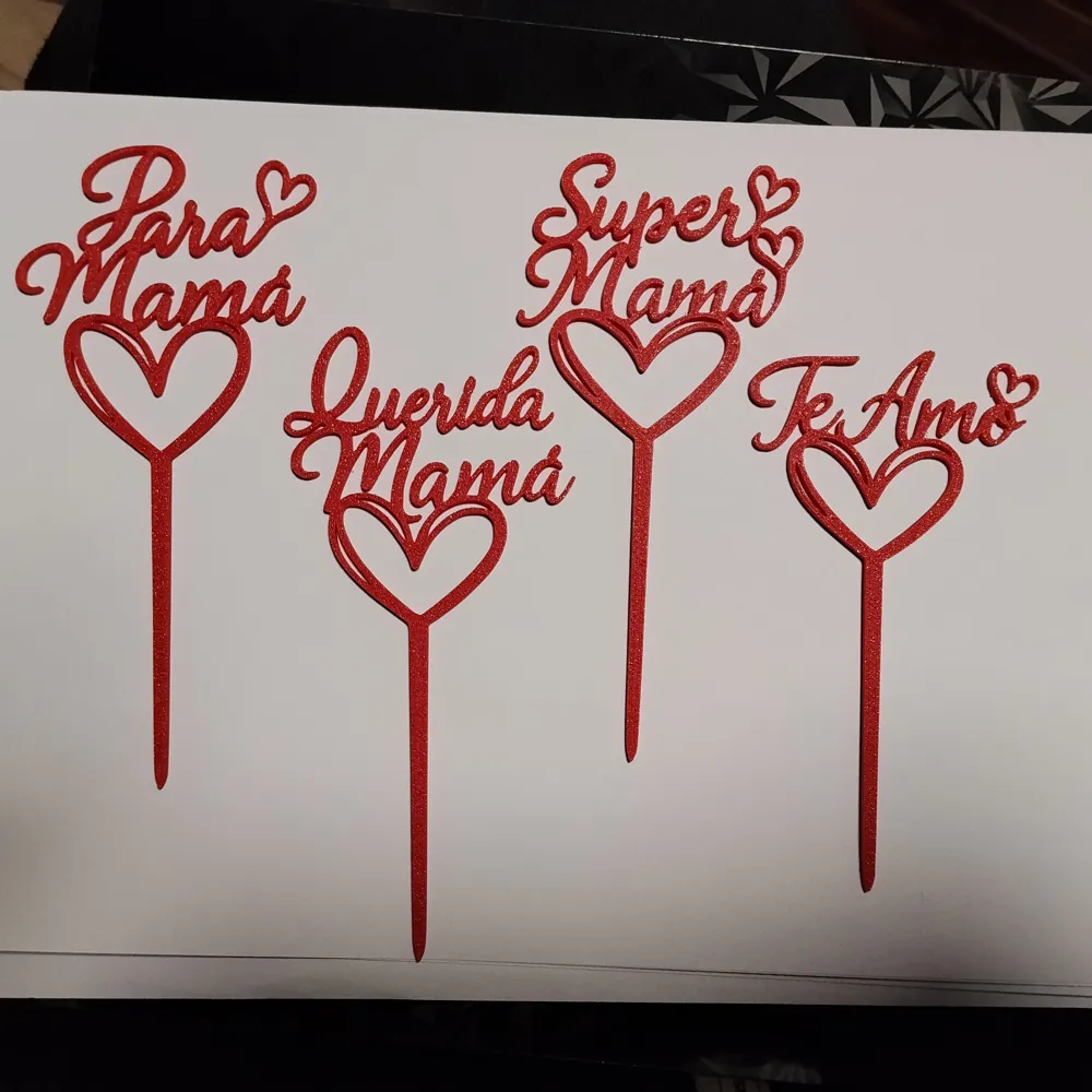 Mother’s Day Cake Toppers Set – 4 Designs - Free 3D Print Model ...