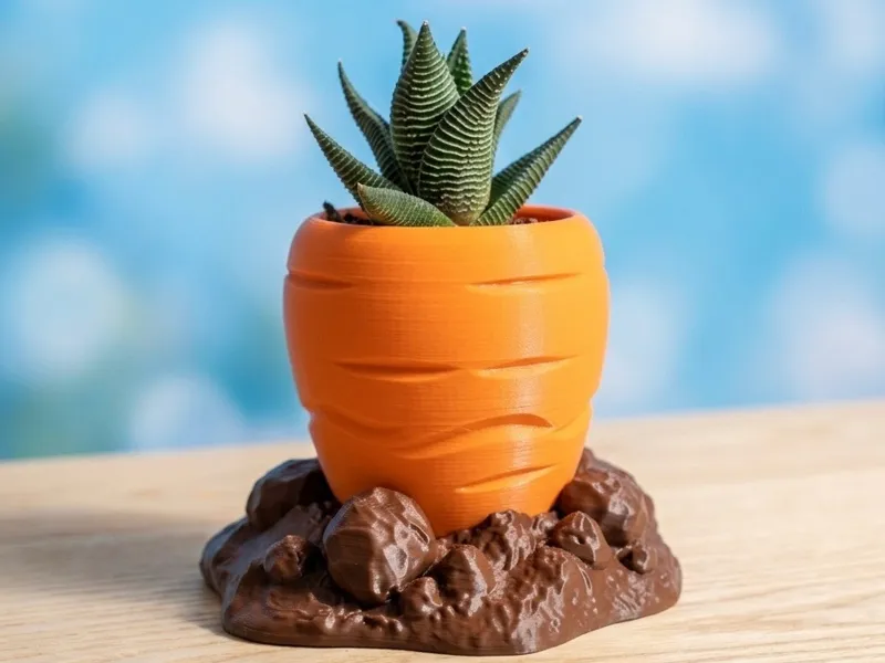 Carrot Planter - Ikea Fejka succulent (60mm)