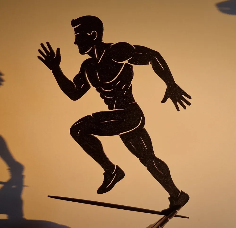 달리는 사람 – 3D 프린팅을 위한 역동적인 2D 벽 장식 - 무료 3D 프린트 모델 - MakerWorld, image size:1000x968