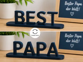 BEST PAPA 3D Dual Text Illusion Vatertag Geschenk
