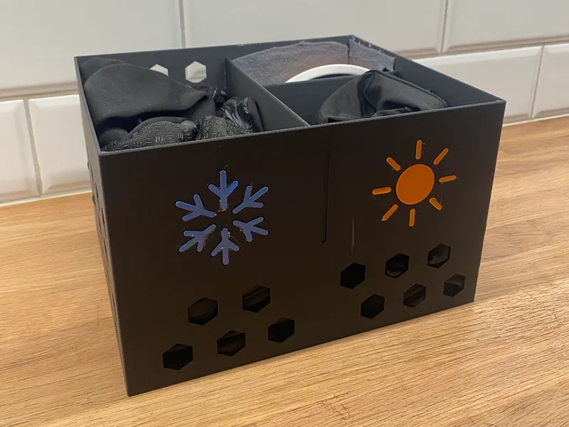 Compartment box for training gear (cycling gear)