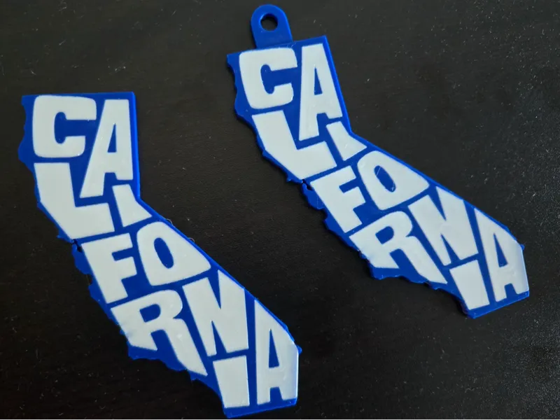California State Text Keychains and Magnets